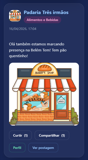 Postagem exibida na Belém Tem!